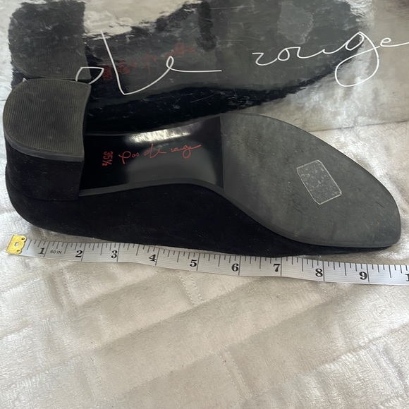 ‼️Clearout Price‼️ Pas de Rouge Comfortable Black Suede Block Heels - Picture 4 of 7